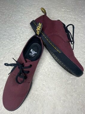 Dr Martens Santanita Canvas Shoes oxblood Casual Sneaker Lace Up Women’s 8